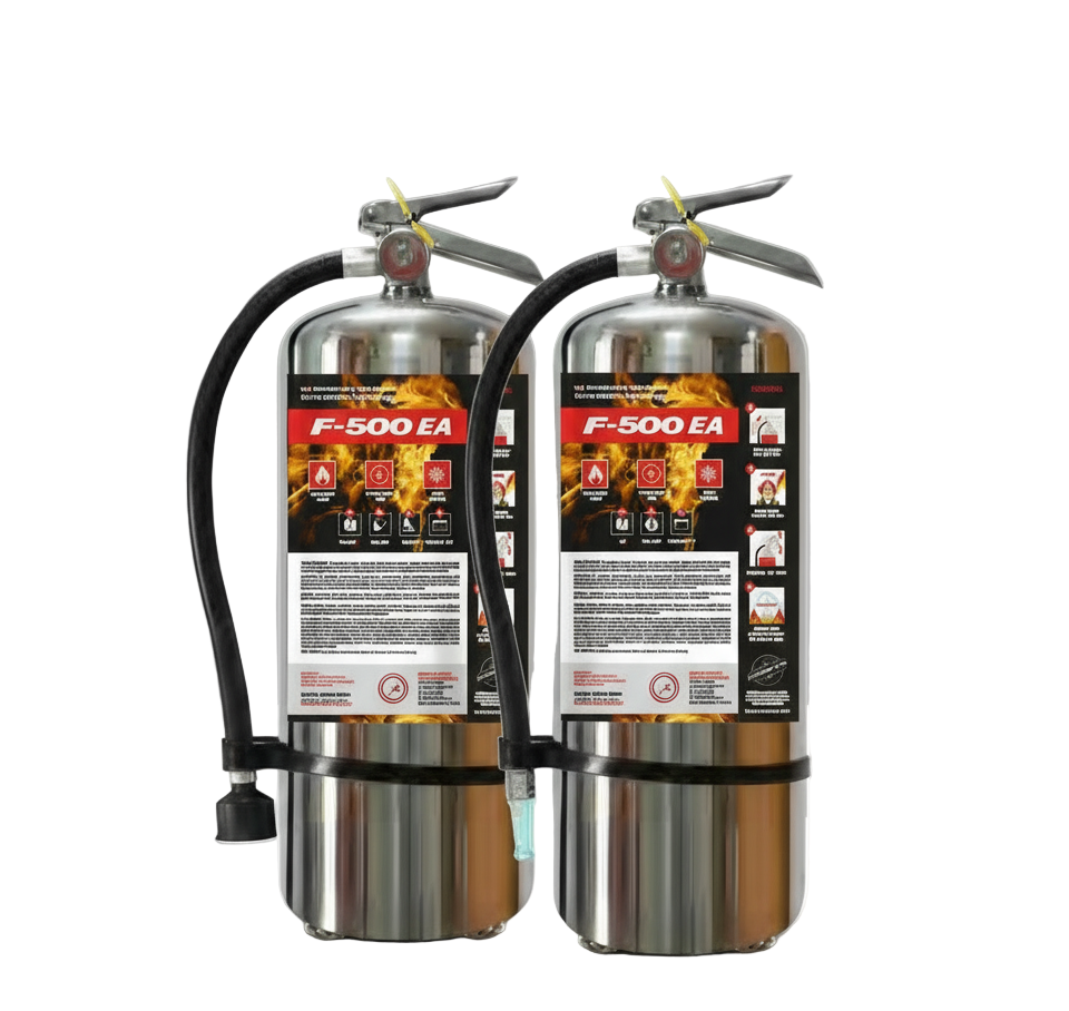 Extincteur F-500 avec agent d’encapsulation pour feux de batteries lithium-ion