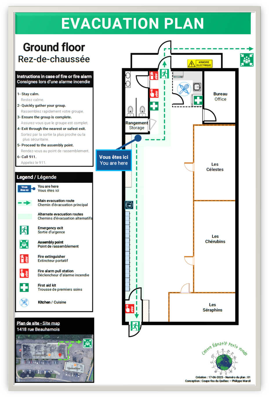 Plans d'évacuation muraux