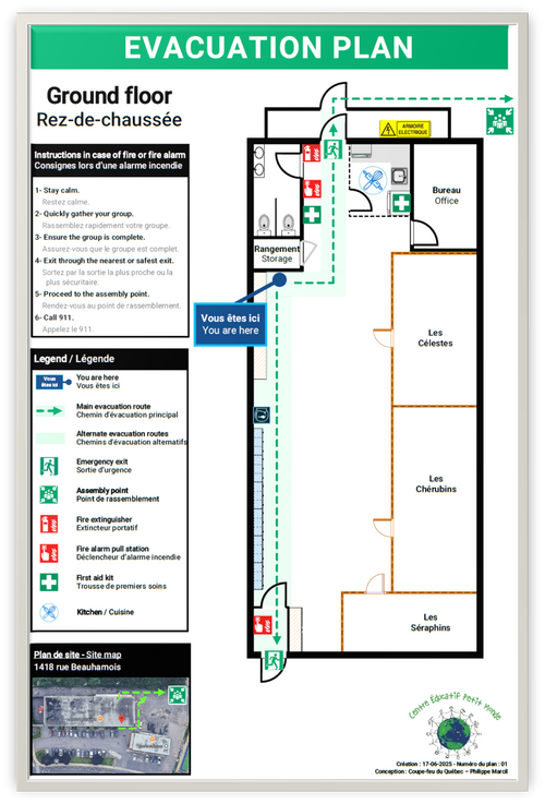 Plans d'évacuation muraux