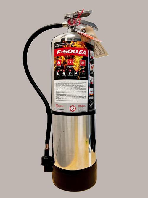 Extincteur F-500 EA pour feux de batteries lithium-ion, argent, Protection Stratégik